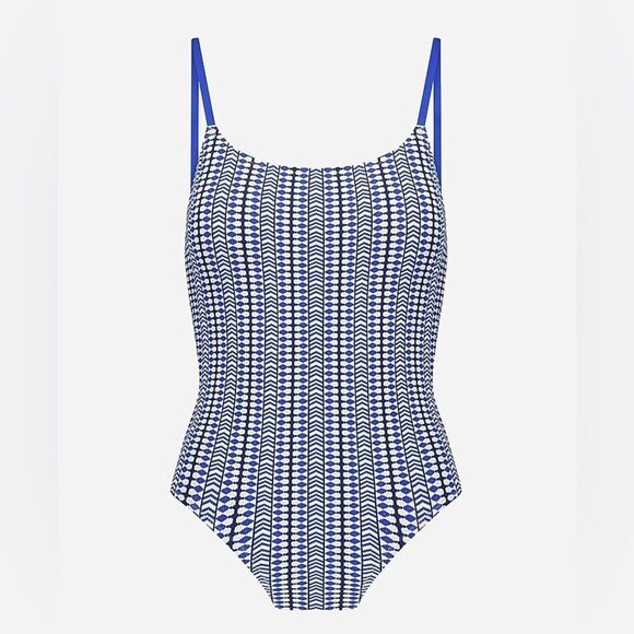 lemlem | Lola Classic Blue One-Piece Swimsuit | L - Picture 1 of 11